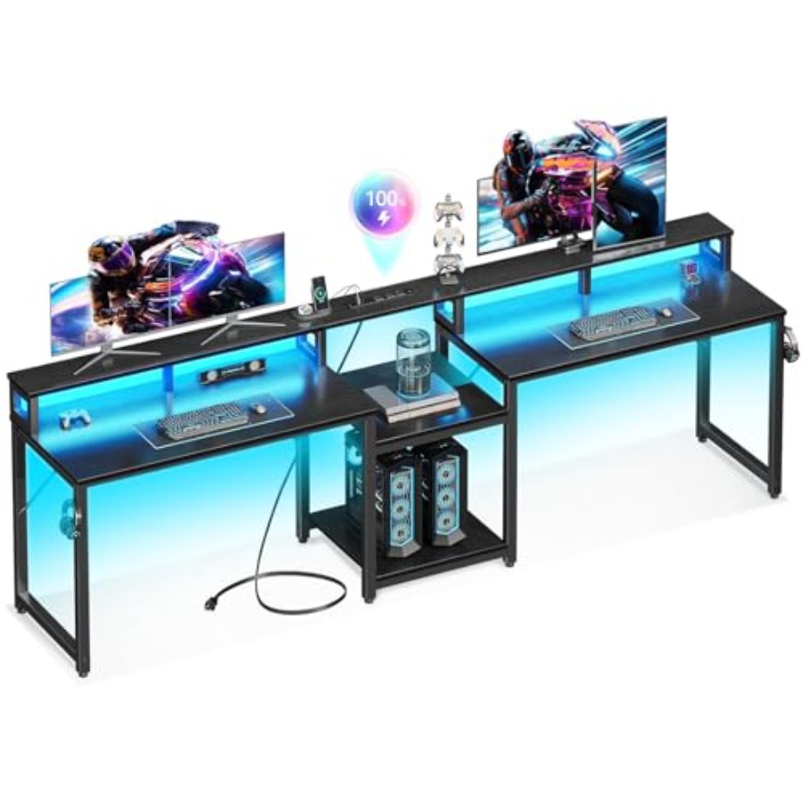 Desk Setup L Shaped - İki kişi için tasarlanmış oyun masası,