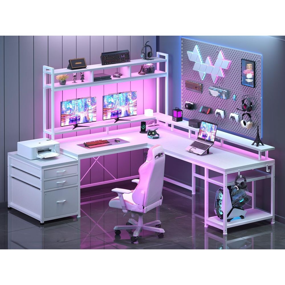 Desk Setup L Shaped - İki Kişilik Ev Ofisi için 104