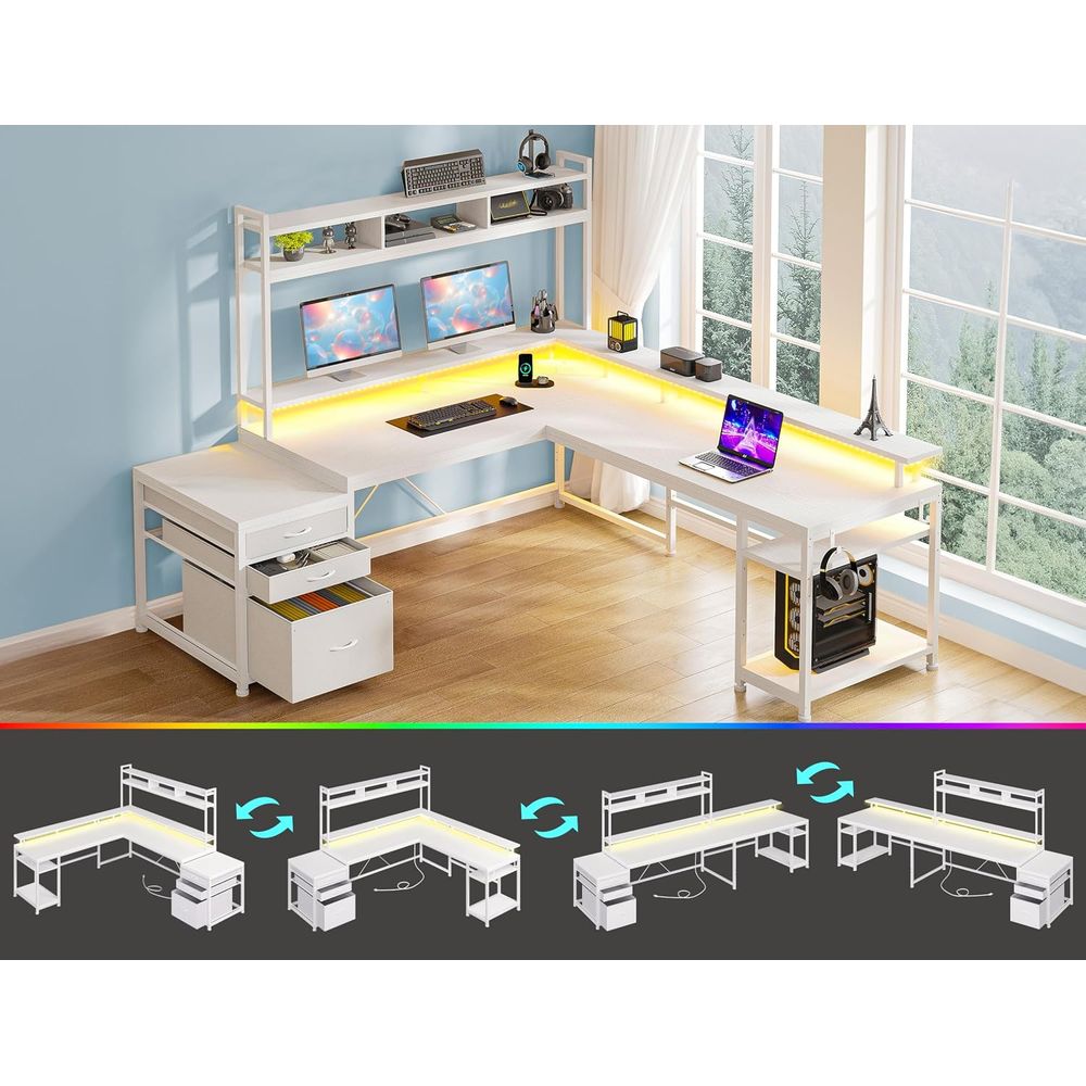 İki Kişilik Ev Ofisi için 104  - Desk Setup L Shaped incelemesi ve fiyatı