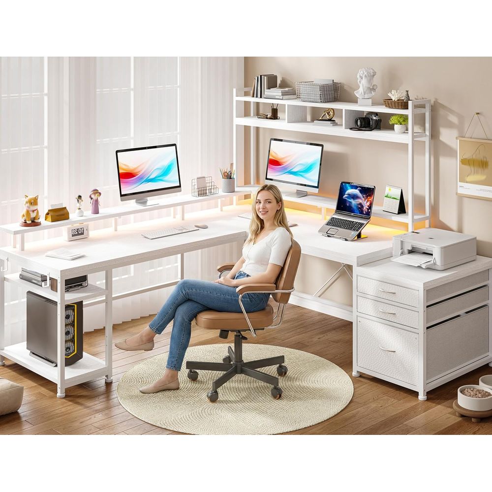 İki Kişilik Ev Ofisi için 104  - Desk Setup L Shaped incelemesi ve fiyatı