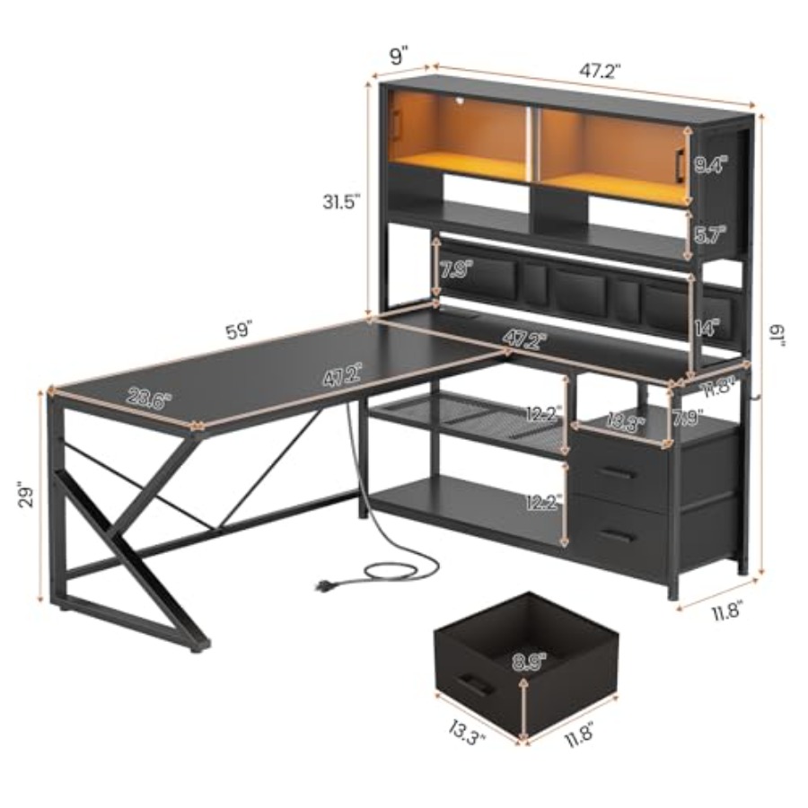 Depolama Raflı, 2 Çekmeceli, O - Desk Setup L Shaped incelemesi ve fiyatı