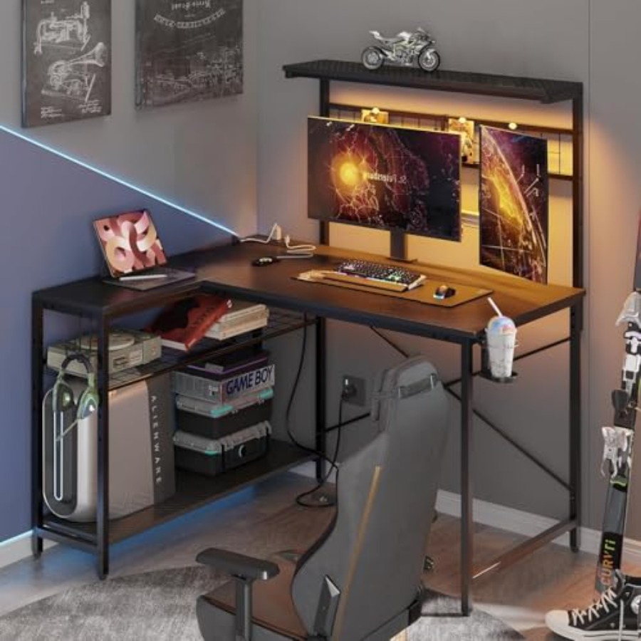 42 L Oyun Masası, Güç Prizleri - Desk Setup L Shaped incelemesi ve fiyatı