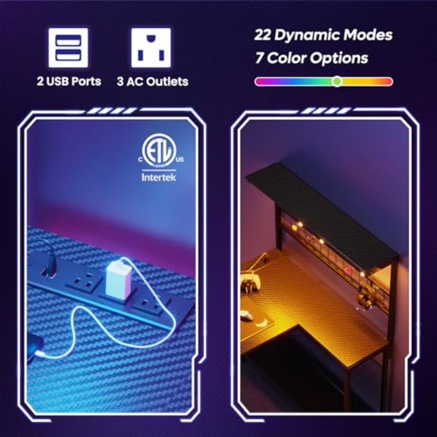 42 L Oyun Masası, Güç Prizleri - Desk Setup L Shaped incelemesi ve fiyatı